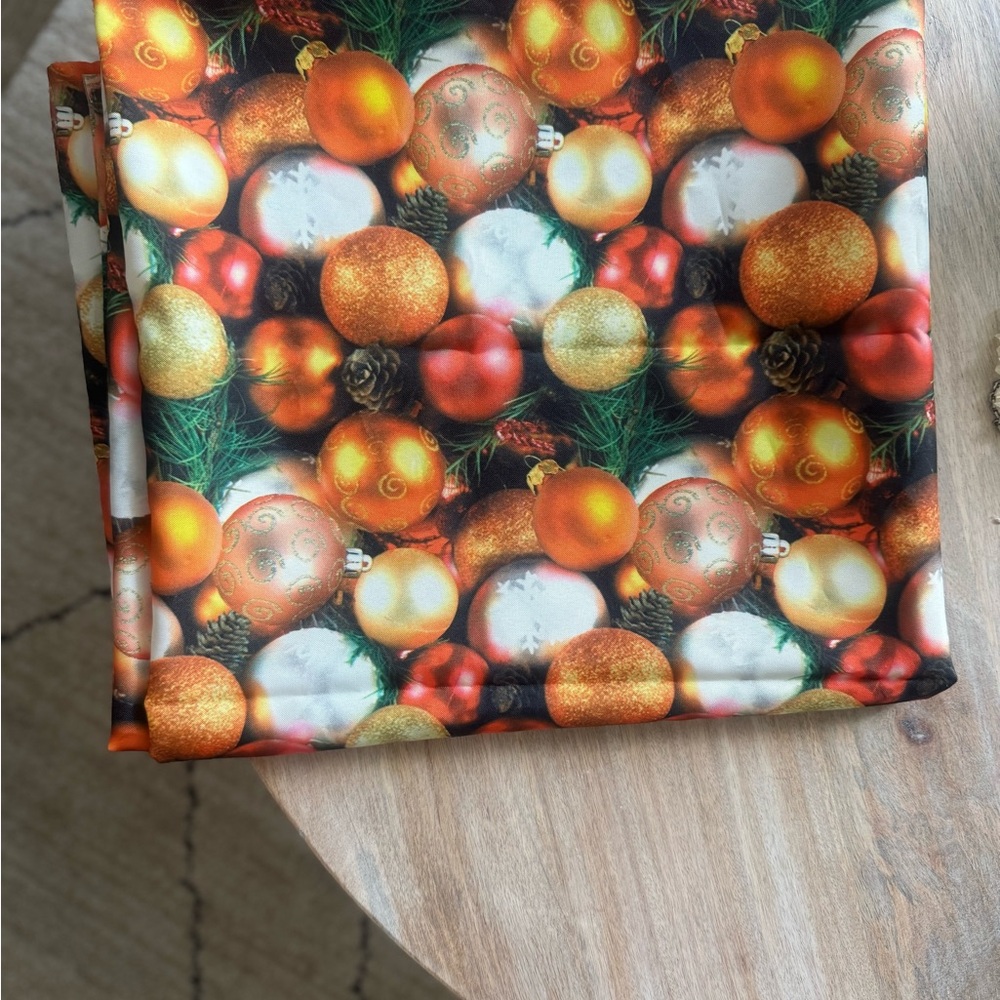 Festive Ornament Xmas Table Skirt